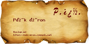 Pék Áron névjegykártya